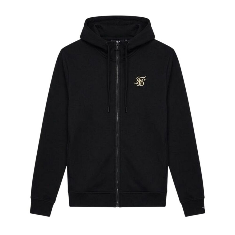 SikSilk Mens Essential Full Zip Hoodie / Black